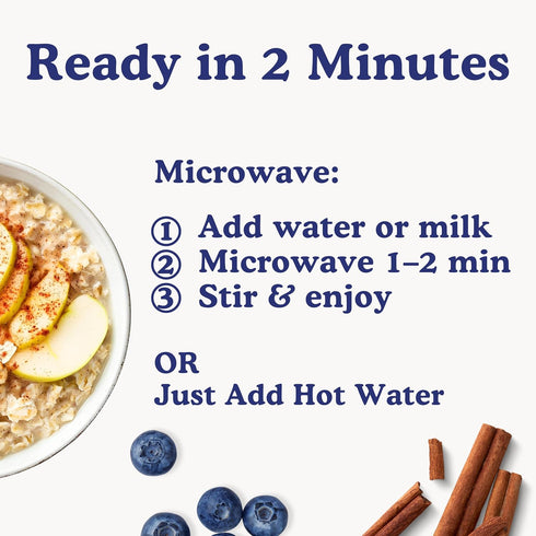5g 4g 48 (6 Pack) Earnest Eats Superfood Oatmeal Blueberry Chia Cinnamon Vegan, Gluten Free, Plant Protein, Fiber, No