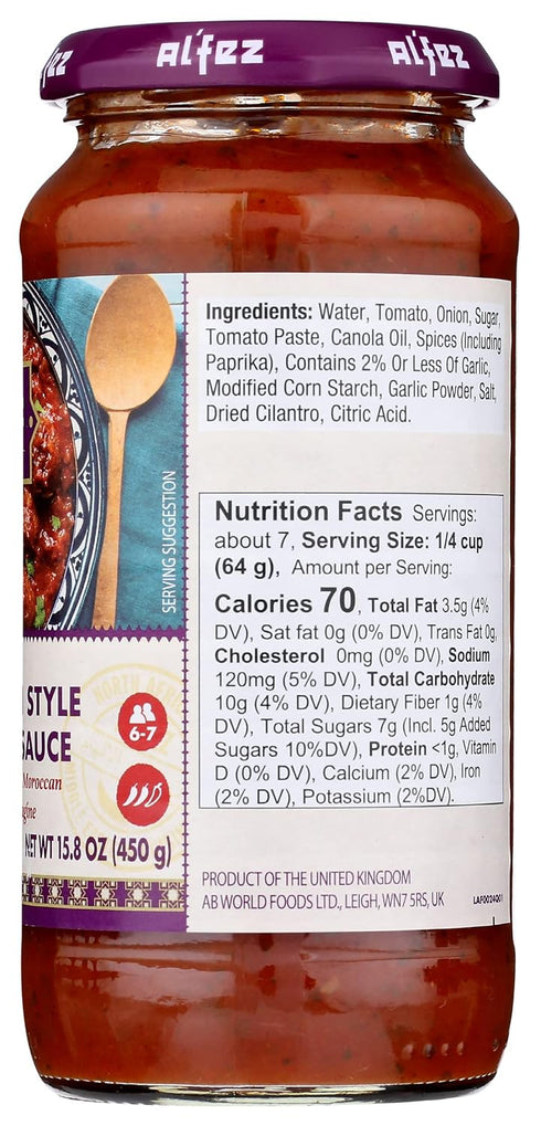 Al Fez 15.8 (Pack 6) Moroccan Style Meatball Sauce, Gluten Free, Ounces