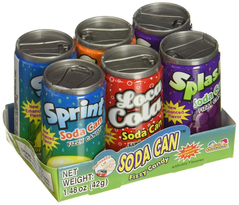 Asub Shop Kidsmania Soda Can Fizzy Candy 72 Can Variety Pack