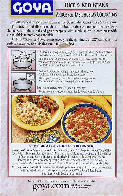 7 Goya Seasoned Rice and Red Beans Mix, Ounce