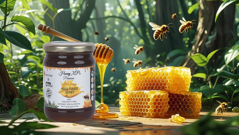 100% 680g (24 oz) Honey XP Raw Himalayan Wild Forest Honey Pure & Natural No Added Sugar Unprocessed & Cold-Filtered