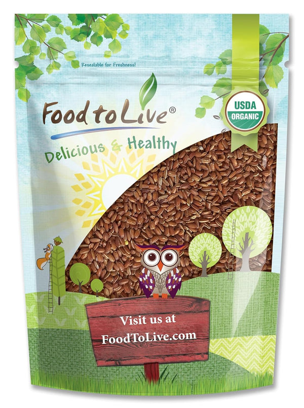 Food to Live Organic Red Rice, 5 Pounds Non-GMO, Whole Grain Variety,