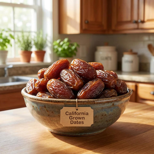 5 lb California Grown Dates Bulk, Fresh Whole Dates in Resealable Bag, Naturally Sweet Snack, Great for Baking