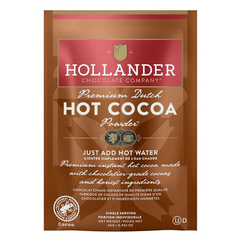 Packets 10 Count Hollander Chocolate Premium Hot Cocoa | Box | Instant Hot Cocoa with Chef Quality Ingredients | Just