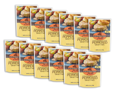 Southeastern Mills Gravy Mix, Sausage Flavored Peppered Gravy Mix, Just Add Water, Family Size,