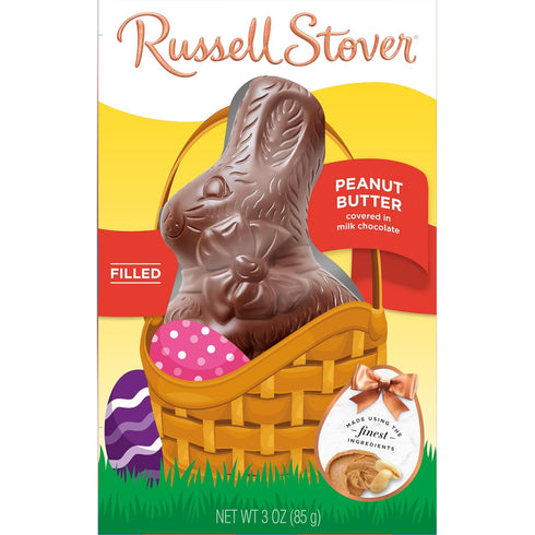 3 Oz, 12 Count Russell Stover Peanut Butter Milk Chocolate Easter Bunny Candy