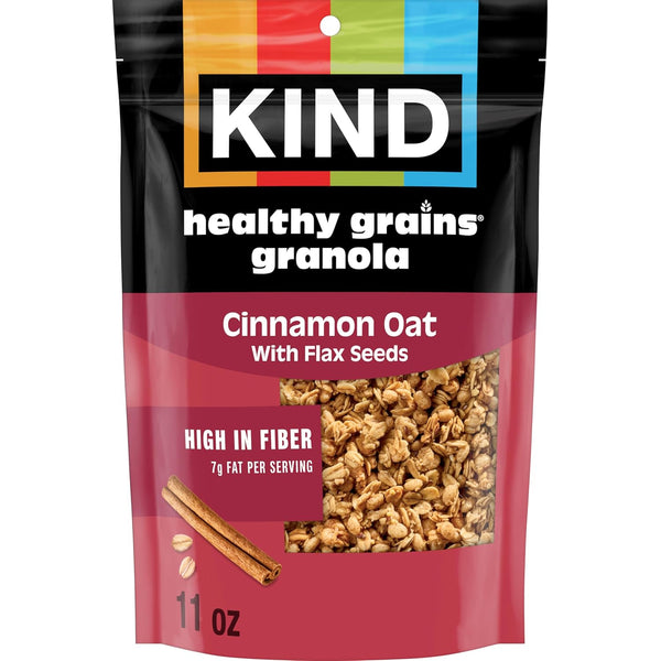 Kind Healthy Grains Granola, Cinnamon Oat Clusters with Flax Seeds, Gluten Free,