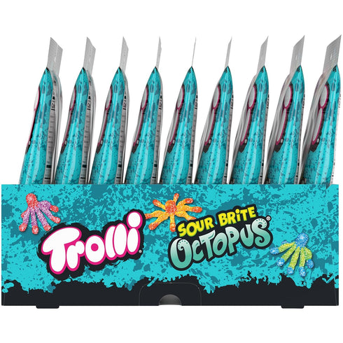 Gummy 6.3 (Pack 8) Trolli Sour Brite Octopus, Sour Candy, Ounce