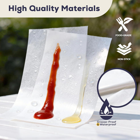 1000 Pack 6 10.75 Inches Fit Meal Prep x Deli Wax Paper Sheets, Interfolded Pop-Up Pre-Cut Deli Wraps, Waterproof