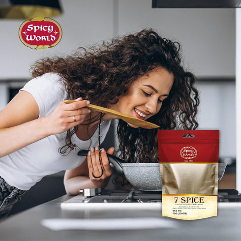 Spicy World Seven Spice Blend 7oz Bag - All Natural, No Additives or Preservatives (7 Premium Quality Mediterranean