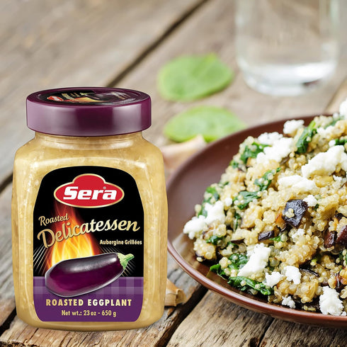 23 Oz (2 PACK) Sera Roasted Delicatessen Roasted Eggplant | Ready to Serve Precooked Eggplant | Smokey Flavor | Perfect