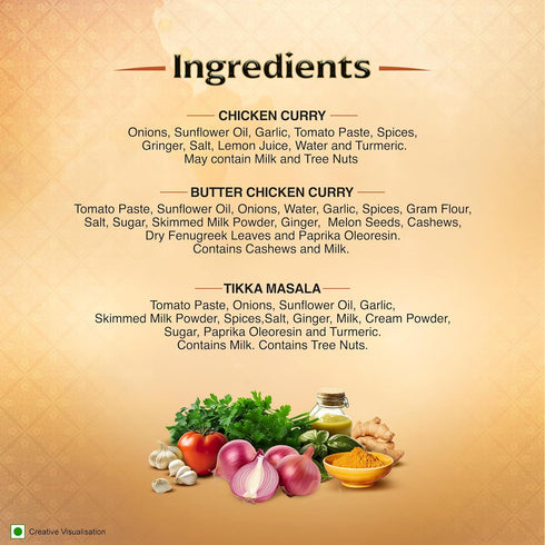 3.5 (Pack 6) Kitchens of India Curry Paste Combo - Butter Chicken, Tikka Masala & Chicken Curry Paste, Gluten-Free