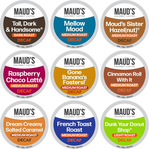 Maud's Decaf Coffee Pods Variety Pack, 80 ct, 9 Assorted Roasts &