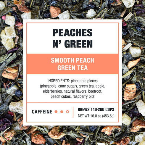 200 16 Tiesta Tea - Peaches N Green, Smooth Peach Green Tea, Premium Loose Leaf Tea Blend, Medium Caffeinated Green