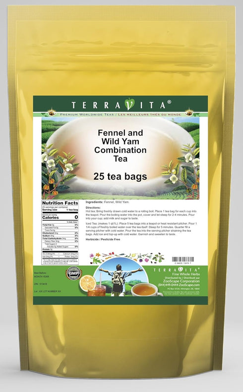 Terravita Fennel and Wild Yam Combination Tea (25 tea bags, ZIN: 513416) -
