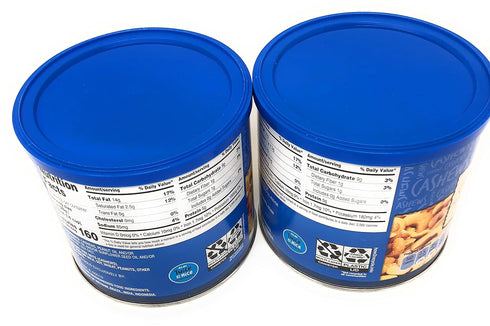 12 OZ 24 OZ) Cashew Tree Nuts Halves and Pieces Two Canisters Each (Total