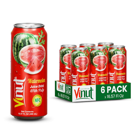 VINUT Watermelon Juice Drink with Pulp, Not From Concentrate, 16.57 fl oz
