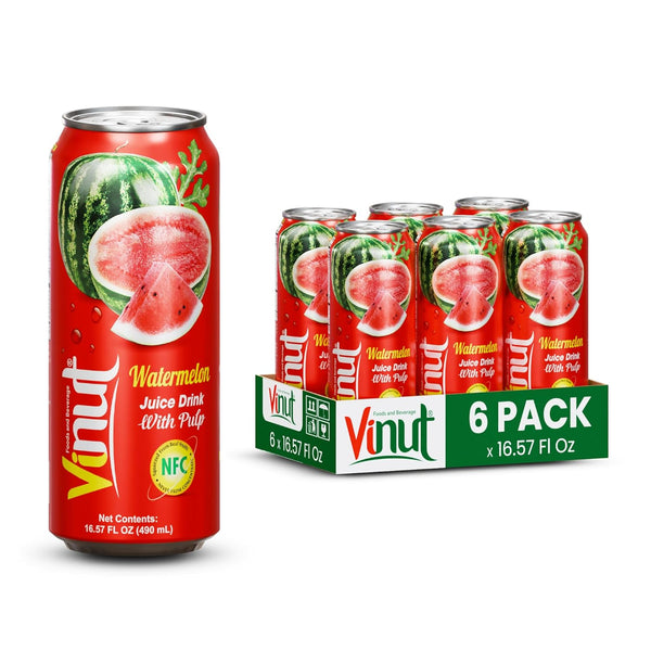 VINUT Watermelon Juice Drink with Pulp, Not From Concentrate, 16.57 fl oz