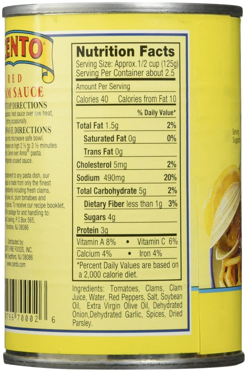 Cento Foods Red Clam Sauce 10.5 Oz, 10.5 OZ