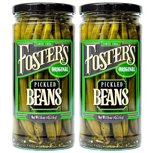 Foster's Pickled Green Beans in a Jar, Original, 16oz, 2 Pack, Traditional