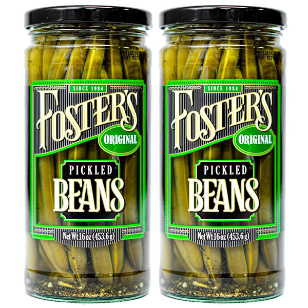Foster's Pickled Green Beans in a Jar, Original, 16oz, 2 Pack, Traditional