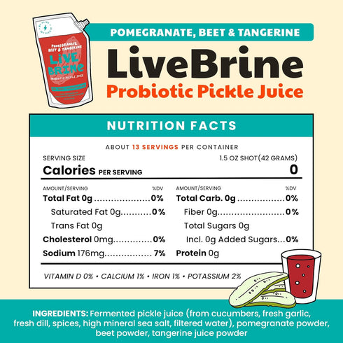 58.5 3 Pack 39 Olive My Pickle Probiotic Pickle Juice - Ounces | of LiveBrine Pomegranate Beet & Tangerine Pickle Juice