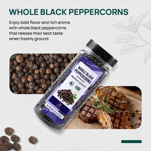 20oz 9.5oz Set, Set Soeos Himalayan Pink Salt + Whole Black Peppercorns Coarse Grain, Salt for Grinder Refill, Salt