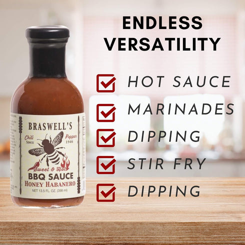 Braswell Honey Habanero Barbeque Sauce, 13.5 oz