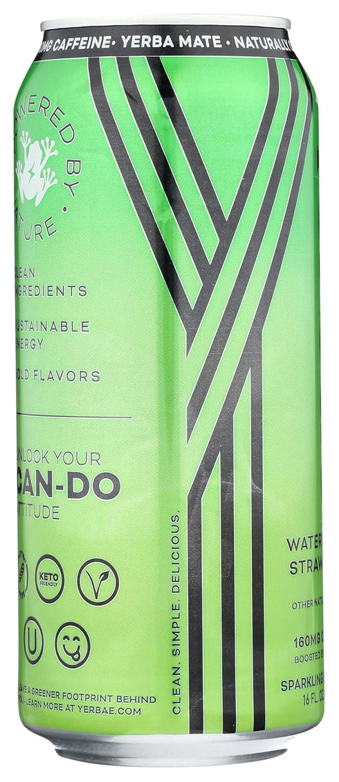 16 (Pack 12) Yerbae Sparkling Water with Yerba Mate Tea - Watermelon Strawberry, ounce