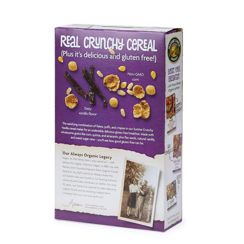 10.6 (Pack 4), 15g 4g Nature's Path Organic Gluten Free Sunrise Crunchy Vanilla Cereal, Ounce of Non-GMO, Whole Grains