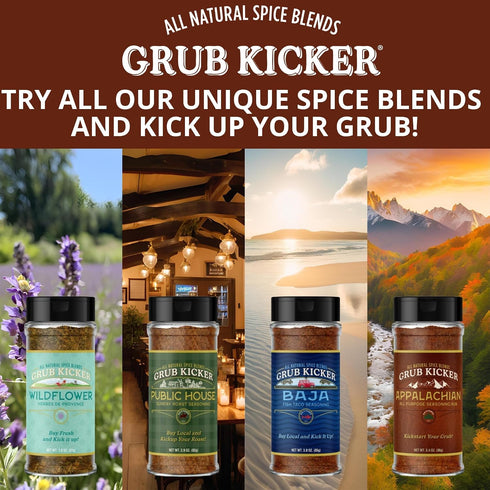 2.9 oz Grub Kicker Public House Sunday Roast Seasoning - Bottle - Prime Rib, Pot Roast, and Beef Tenderloin Spice Rub