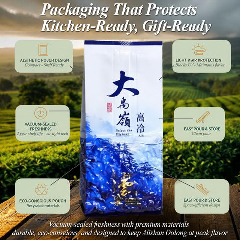 365 70 150 (pack 2) ZONE - Oolong Loose Leaf Tea from Taiwan Alishan District - High Mountain Premium Quality, Cups