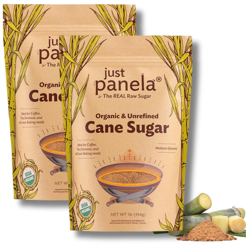 Just Panela Organic Unrefined Cane Sugar - 1 Pound, Pack of 2