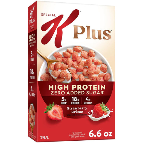 Kellogg's Special K Zero Breakfast Cereal, Protein, Fiber, Strawberry Creme, 6.6oz (1