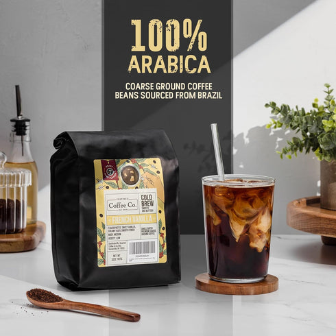 Inspired Coffee Co 2lb French Vanilla - Flavored Cold Brew Coffee Grounds