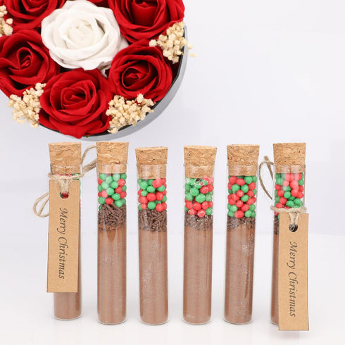 ByBeam Pack 20 of Hot Chocolate Favors for Guest, Hot Chocolate in Test Tube, Winter Wedding Favors, Engagement