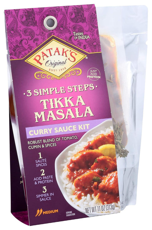 3-Step, 11 Oz Patak's Tikka Masala Curry Sauce Kit Fl