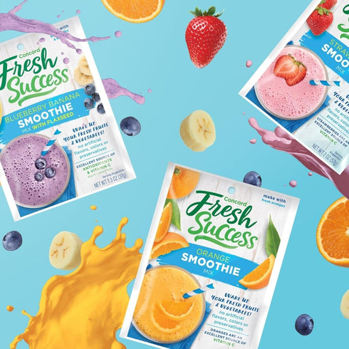 Concord Foods Strawberry Smoothie Mix, 2 oz Pouch, No Artificial Flavors, Pack of 4 for Healthy Smoothies