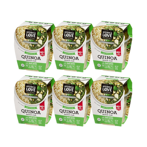 Kitchen & Love Basil Pesto Quinoa Quick Meal 6-Pack | Gluten-Free, Ready-to-Eat,