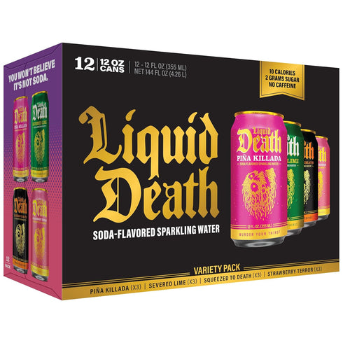 Liquid Death Soda-Flavored Sparkling Water - Modern Variety, Less Sugar*, Huge Flavor,