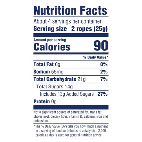 3.5 oz (Pack 12) SweeTARTS Ropes, Candy, Tangy Strawberry, Soft and Chewy