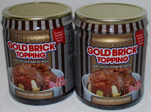 Elmer's Chocolate Elmer's Gold Brick Ice Cream Topping, Eight Ounce Jars (Pack of Two)