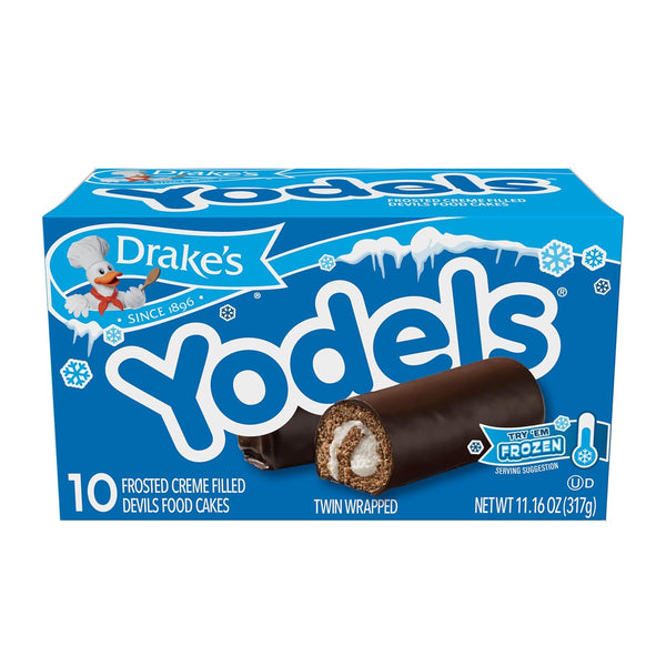 Drake's Yodels, 10 Twin-Wrapped Devils Food Cake Rolls, 11.16 OZ Box
