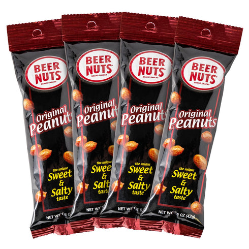 Beer Nuts Variety Packs, Individually Packed Tubes, Original Peanuts, Cashews, Almonds, Fiery