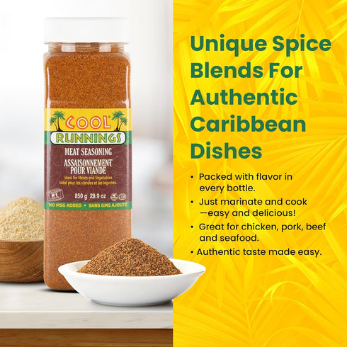 850g Cool Runnings USA Meat Seasoning - Robust and Flavorful Blend for Marinating, Roasting, and Grilling Beef, Pork
