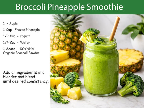 (1 1/4 30 KOYAH - Organic USA Broccoli Powder Scoop Equivalent to Cup Fresh): Scoops, Freeze-dried, Whole-Vegetable