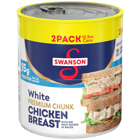 Swanson White Premium Chunk Chicken Breast with Rib Meat in Water, 12.5