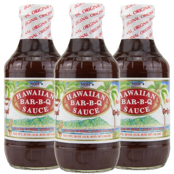 NOH Hawaiian Barbecue Sauce, 20 oz (Pack of 3) - Original Hawaiian