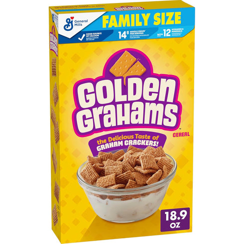 Golden Grahams Breakfast Cereal, Graham Cracker Taste, Made with Whole Grain, Family