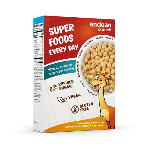 2-Pack (10.5 oz 6 (2g) Andean Crunch: Superfood Cereal Each) Superfoods, Protein, Fiber Low Added Sugar Vegan